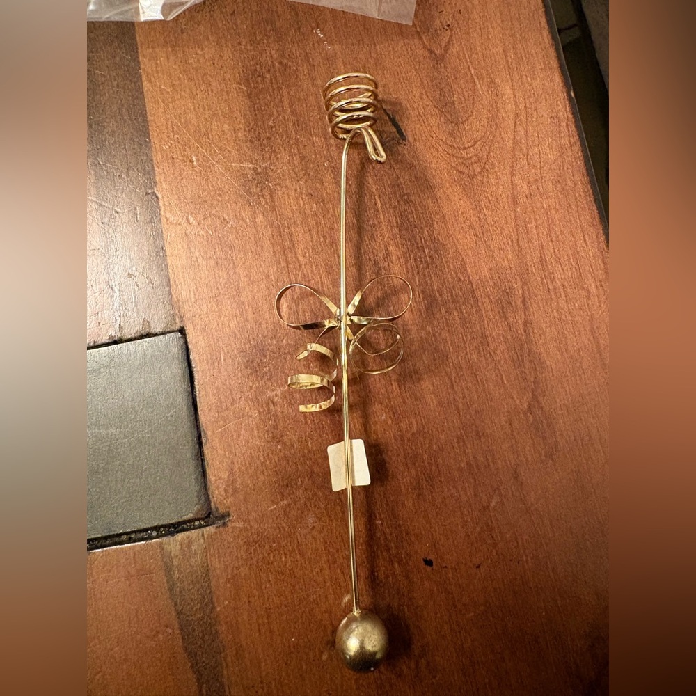 Dept 56. Set of 5 Gold Christmas Tree Candle Holders